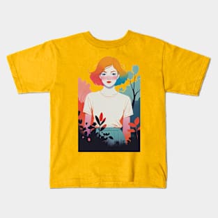 Woman in nature Kids T-Shirt